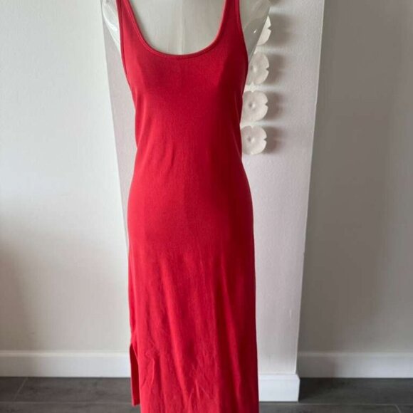 Banana Republic Red Racerback Tank Midi Dress – Soft Cotton Knit, Size XL - Picture 4 of 7
